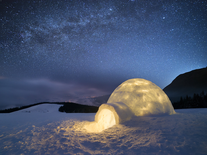 Schnee Iglo – Polarstation auf dem Steinplatz